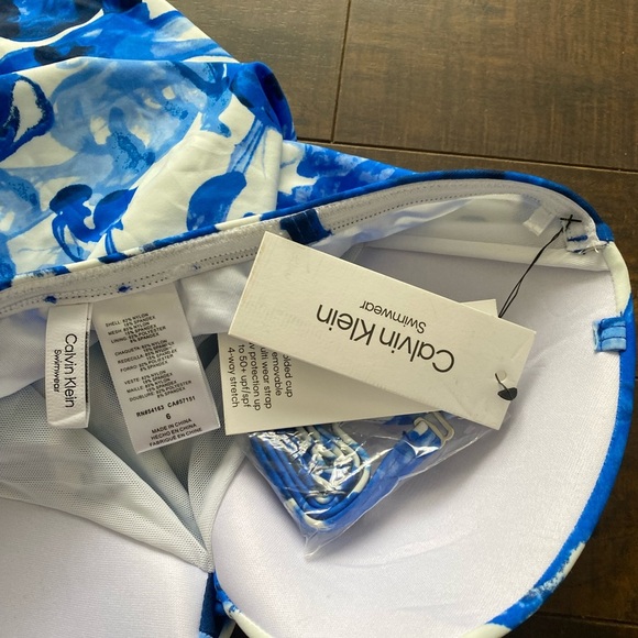 Calvin Klein blue and white one piece bathing suit - Picture 4 of 13